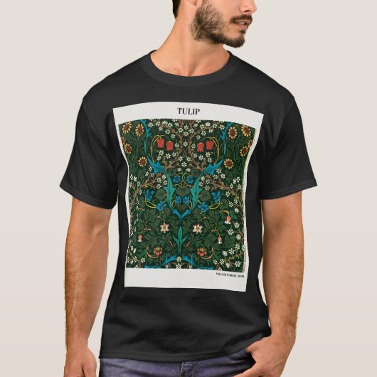 Tulip van William Morris, Abstracte  moderne auto T-shirt (Voorkant)