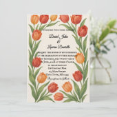 Tulip Veil foto bruiloft uitnodiging (Staand voorkant)