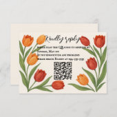 Tulip Veil QR Code RSVP Card (Voorkant / Achterkant)