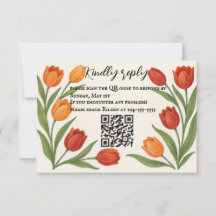 Tulip Veil QR Code RSVP Kaart