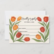 Tulip Veil RSVP kaart