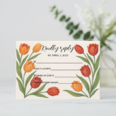 Tulip Veil RSVP-kaart RSVP Kaartje (Staand voorkant)