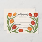 Tulip Veil RSVP-kaart RSVP Kaartje (Voorkant / Achterkant)