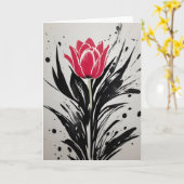 Tulip - Watercolor flowers Kaart (Gele Bloem)