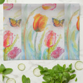 Tulip Waterverf Tea Towel Theedoek (Gevouwen)