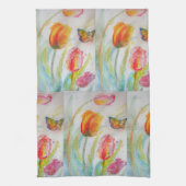 Tulip Waterverf Tea Towel Theedoek (Verticaal)