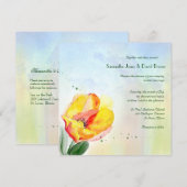 Tulip Waterverf Weddenschap Kaart (Voorkant / Achterkant)