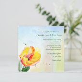 Tulip Waterverf Weddenschap Kaart (Staand voorkant)