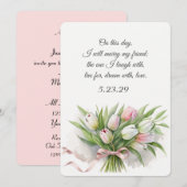 Tulip Wedding Bouquet met Ribbon Kaart (Voorkant / Achterkant)