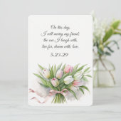 Tulip Wedding Bouquet met Ribbon Kaart (Staand voorkant)