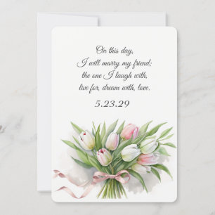 Tulip Wedding Bouquet met Ribbon Kaart