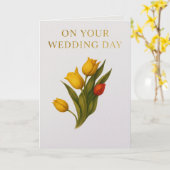 Tulip Wedding Card – Elegant Yellow & Red Tulips | Kaart (Gele Bloem)