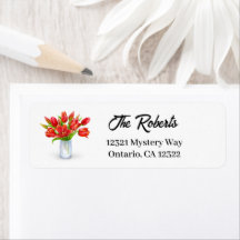 Tulip White  retour adreslabels