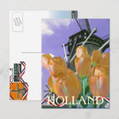 Tulip Windmill Art Holland Briefkaart (Voorkant / Achterkant)