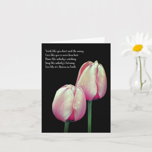 Tulip Work Love Dance Sing Live Inspirerend Kaart (Kleine Plant)