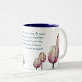Tulip Work Love Dance Sing Live Inspirerend Tweekleurige Koffiemok (Voorkant rechts)