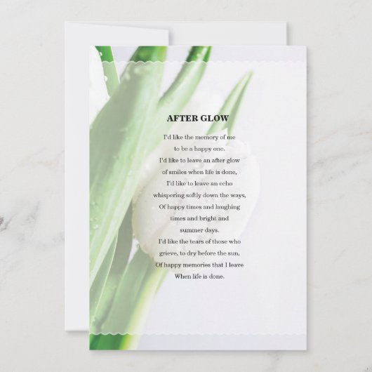 TulipFuneral Gebedskaart Sjabloon (Achterkant)