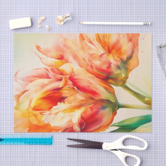 TULIPMANIA 2/6 bijpassende papegaaitulpen ontwerp Tissuepapier (Craft)