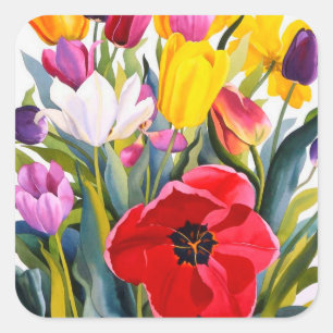 Tulips 2007 vierkante sticker