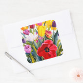 Tulips 2007 vierkante sticker (Envelop)