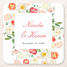 Tulips and Daffodils Spring Wedding Kartonnen Onderzetters