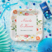 Tulips and Daffodils Spring Wedding Papieren Bordje (Feest)