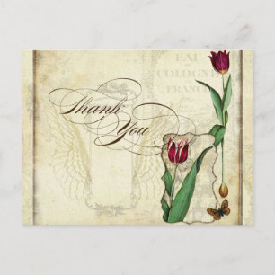 Tulips Angel Wings Swirl Tea Sined Red Briefkaart