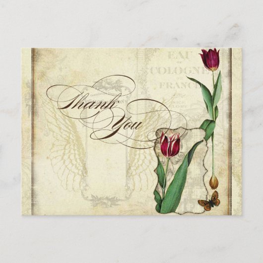  Tulips Angel Wings Swirl Tea Sined Red Briefkaart (Voorkant)