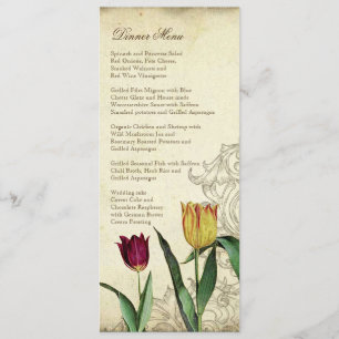 Tulips Angel Wings Swirl Tea Sined Red Menu