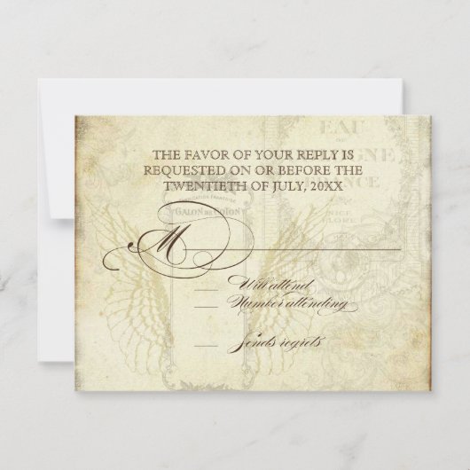 Tulips Angel Wings Swirl Tea Sined Red RSVP Kaartje (Voorkant)