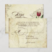 Tulips Angel Wings Swirl Tea Sined Red RSVP Kaartje (Voorkant / Achterkant)