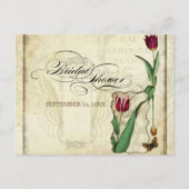 Tulips Angel Wings Swirl Tea Sined Red Uitnodiging Briefkaart (Voorkant)