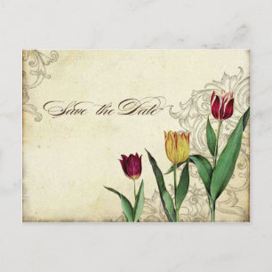 Tulips Angel Wings Swirl Tea Sined Red Uitnodiging Briefkaart