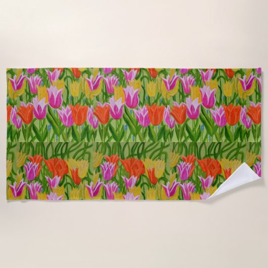 Tulips beach towel strandlaken (Voorkant)