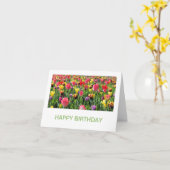 Tulips Birthday-kaarten Kaart (Gele Bloem)