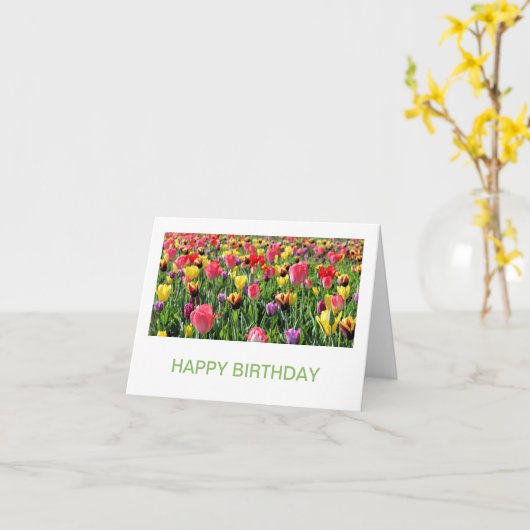 Tulips Birthday-kaarten Kaart (Gele Bloem)
