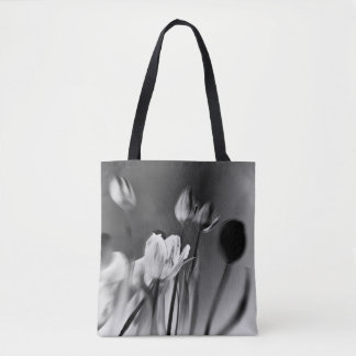 Tulips Black and White Tote Bag