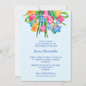 Tulips Boy Christening Baptism Uitnodigingen (Voorkant)