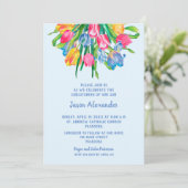 Tulips Boy Christening Baptism Uitnodigingen (Staand voorkant)