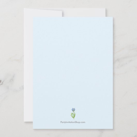 Tulips Boy Christening Baptism Uitnodigingen (Achterkant)