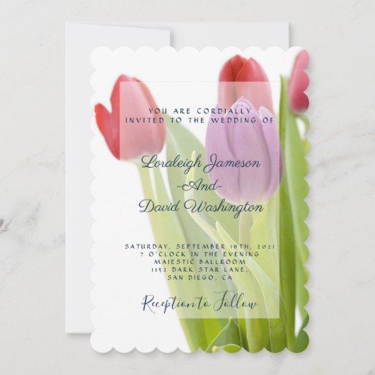 Tulips bruiloft kaart (Voorkant)