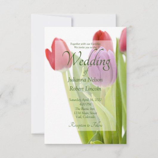 Tulips bruiloft kaart (Voorkant)