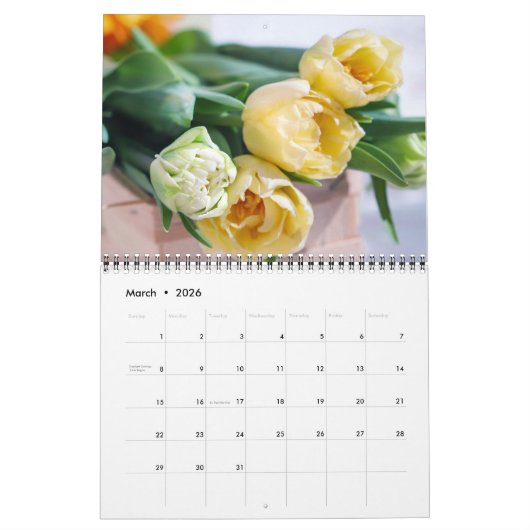 Tulips Calendar Kalender (Mar 2026)