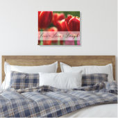 Tulips Canvas Wrap "live love" Afdruk (Insitu (Slaapkamer))