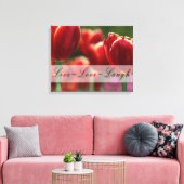 Tulips Canvas Wrap "live love" Afdruk (Insitu (Woonkamer))