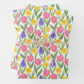 Tulips, Daffodils, Hyacinths Coloring Style Inpakpapier Vel (In situ)