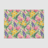 Tulips, Daffodils, Hyacinths in Alcohol Ink Style Tissuepapier (Voorkant)