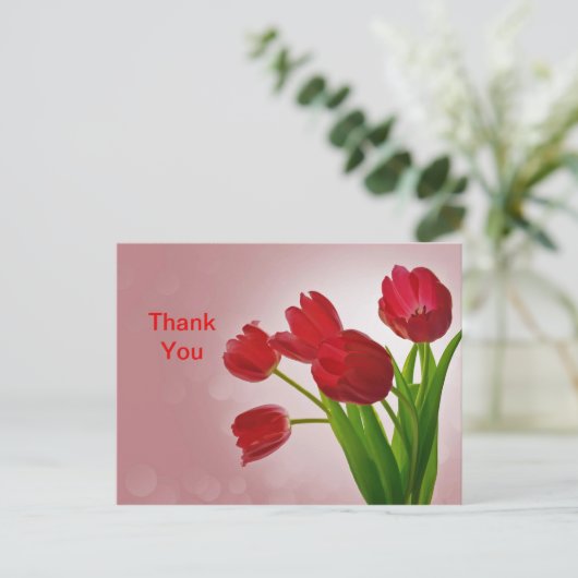 Tulips Dank je Briefkaart (Staand voorkant)