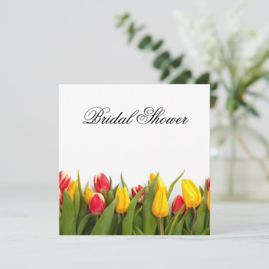 Tulips Floral Bridal Shower Kaart (Staand voorkant)