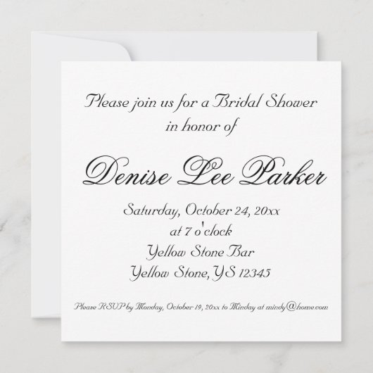 Tulips Floral Bridal Shower Kaart (Achterkant)